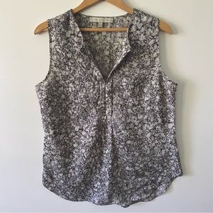 Reitmans Willow & Thread grey and white marble sleeveless blouse size medium